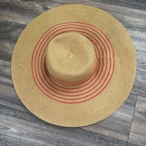 J. Crew paper straw BIG Floppy Beach Hat OSFM